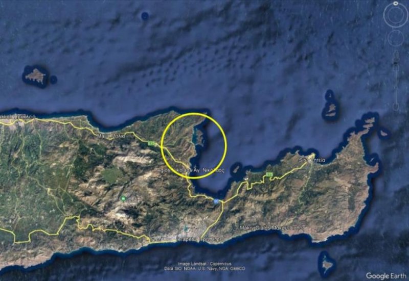 Schisma Eloundas Kreta, Schisma Eloundas: Baugrundstück mit Meerblick in Strandnähe zu verkaufen Grundstück kaufen